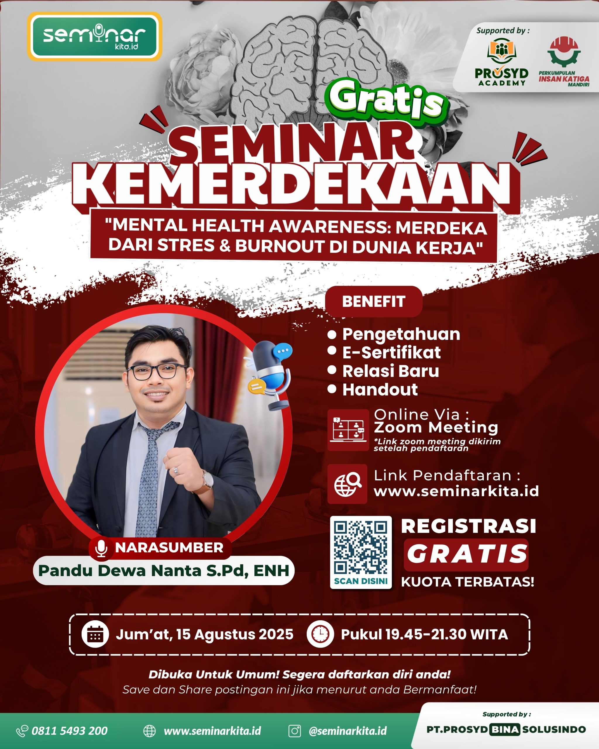 SEMINAR _Mental Health Awareness_ Merdeka dari Stres & Burnout di Dunia Kerja